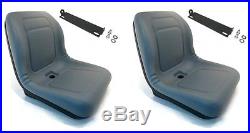 (2) Grey HIGH BACK SEATS with Pivot Rod Bracket John Deere Gator 4x2 6x4 Diesel