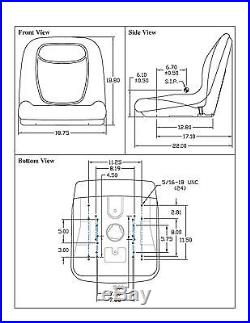 (2) Grey HIGH BACK SEATS with Pivot Rod Bracket John Deere Gator 4x2 6x4 Diesel