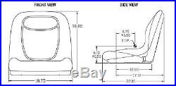 (2) Grey HIGH BACK Seats for John Deere Gator XUV 620i, 850D, 550, 550 S4 UTV