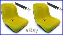 (2) Yellow HIGH BACK SEAT with Pivot Rod Bracket John Deere Gator 4x2 6x4 Diesel