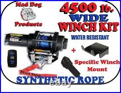 4500 Mad Dog Synthetic Winch/Mount Kit- 2018-2021 John Deere Gator 865M 865R