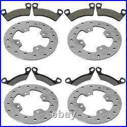 Front & Rear Brake Disc Rotors with Brake Pads for John Deere Gator XUV550 RSX850i