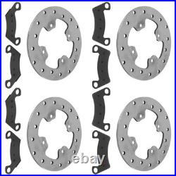 Front & Rear Brake Disc Rotors with Brake Pads for John Deere Gator XUV550 RSX850i