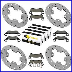 Front and Rear Brake Disc Rotors with Brake Pads for John Deere XUV560 S4 Gator