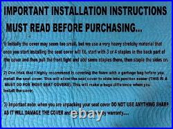 John Deere Gator Bench replacement Seat Covers XUV 550 cover 550 S4 black 866B