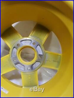 John Deere RSX 825i Gator Rim 14x8 5 bolt aluminum alloy wheel Oem yellow