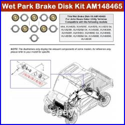 Replacement for John Deere Gator Utility XUV AM148465 Wet Park Brake Disk Kit