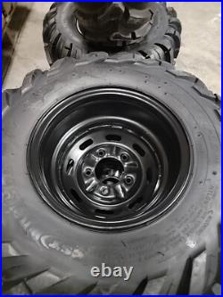 Set Of (4) 26X10-12 John Deere Gator Wheels & Tires 4 Ply 26X9.00-12 Ancla M/T
