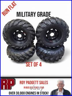 Set Of (4) 26X11-12 RUN-FLAT John Deere Gator Wheels & Tires 26X9.00-12