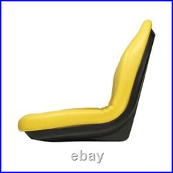 Two (2) High Back Yellow Vinyl Seats with Brackets Fits John Deere Models Two (2) High Back Yellow Vinyl Seats with Brackets Fits John Deere Models