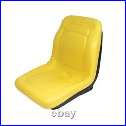 Two (2) High Back Yellow Vinyl Seats with Brackets Fits John Deere Models Two (2) High Back Yellow Vinyl Seats with Brackets Fits John Deere Models