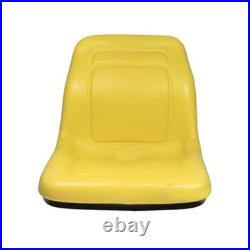 Two (2) High Back Yellow Vinyl Seats with Brackets Fits John Deere Models Two (2) High Back Yellow Vinyl Seats with Brackets Fits John Deere Models
