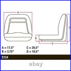 Two (2) High Back Yellow Vinyl Seats with Brackets Fits John Deere Models Two (2) High Back Yellow Vinyl Seats with Brackets Fits John Deere Models