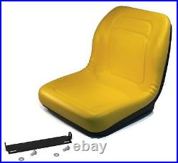 Yellow High Back Seat with Bracket for John Deere Mower 345, 415, 425, 445, 455