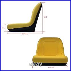 Yellow High Back Seat with Bracket for John Deere Mower 345, 415, 425, 445, 455